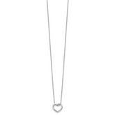 Sophia Jewelers 925 Sterling Silver Diamond Heart Necklace Gift Ready